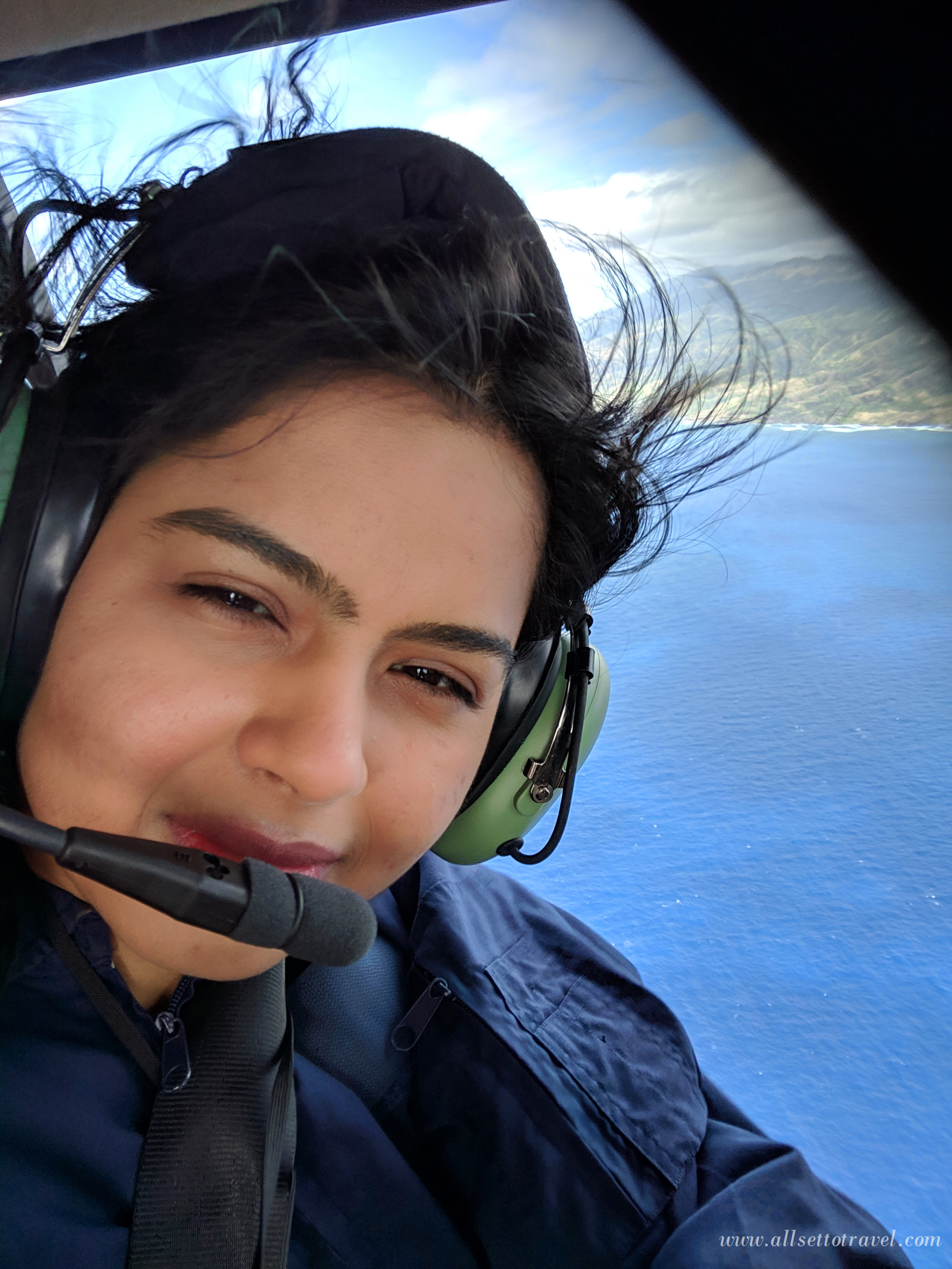 Inside the heli